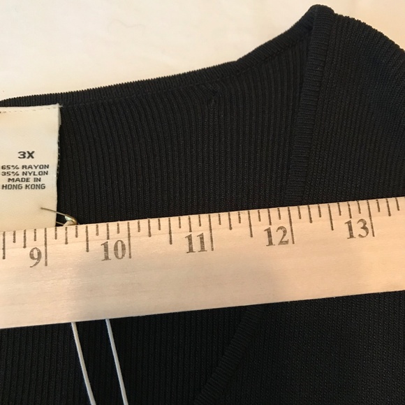 FRENCH LAUNDRY Ribbed Knit Sweater Lightweight Top Black Women’s Plus Size 3X - Picture 16 of 16